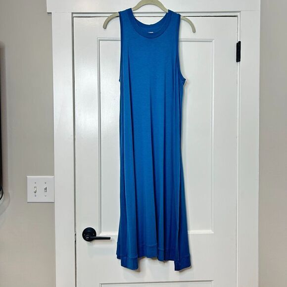 Hoi Bo Blue Sleeveless Maxi Swing Dress Size Medium - Picture 1 of 6